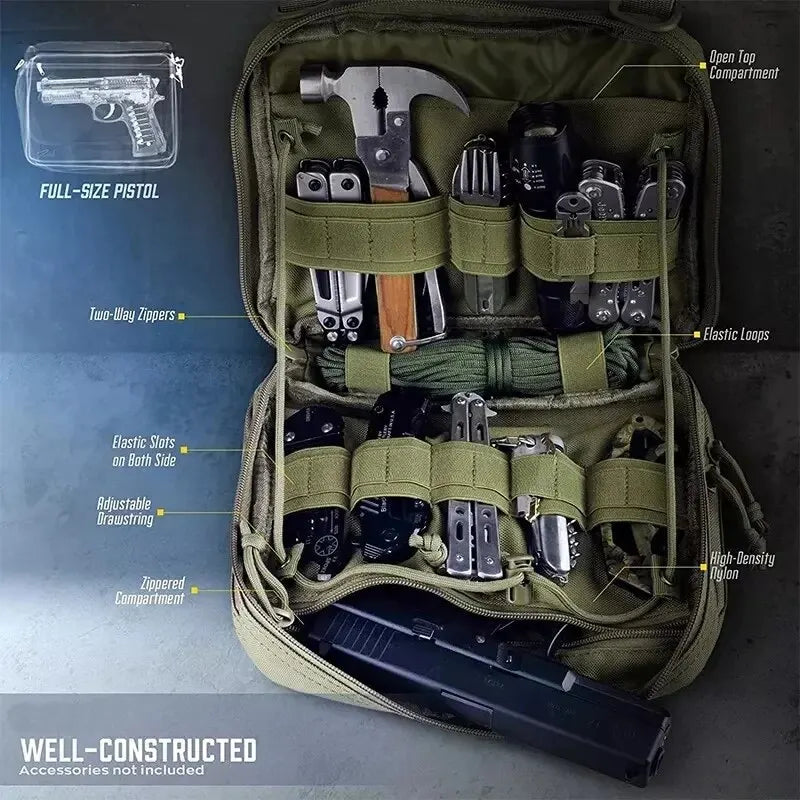 Tactical MOLLE Admin Pouch with Mag Storage & Utility