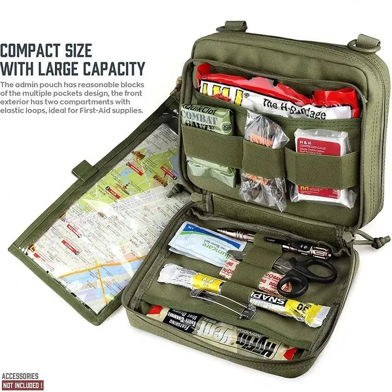 Tactical MOLLE Admin Pouch with Mag Storage & Utility