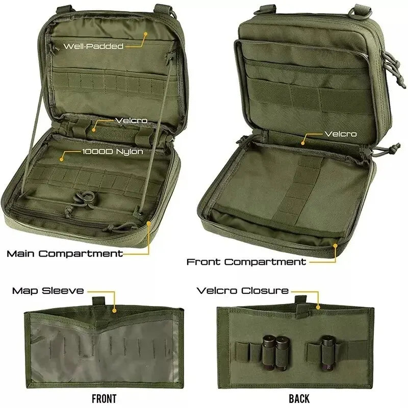 Tactical MOLLE Admin Pouch with Mag Storage & Utility