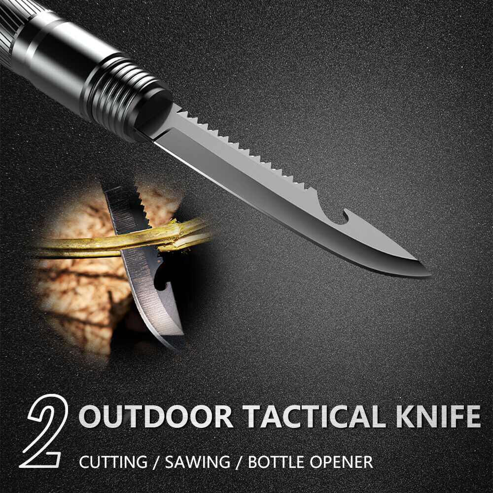 Tactical Outdoor Survival Trekking Pole with Multi-Tool Kit