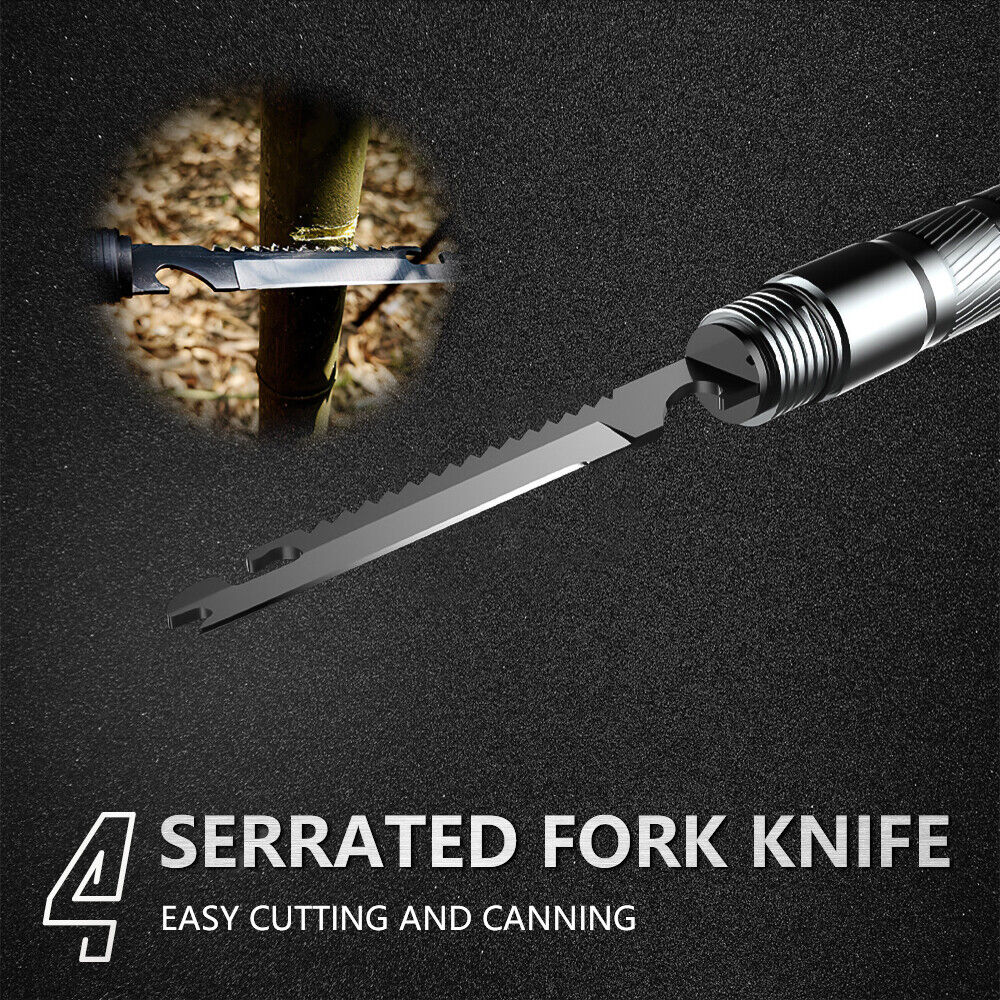 Tactical Outdoor Survival Trekking Pole with Multi-Tool Kit