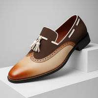 Tassel Loafers with Cushion & Brogue Detail