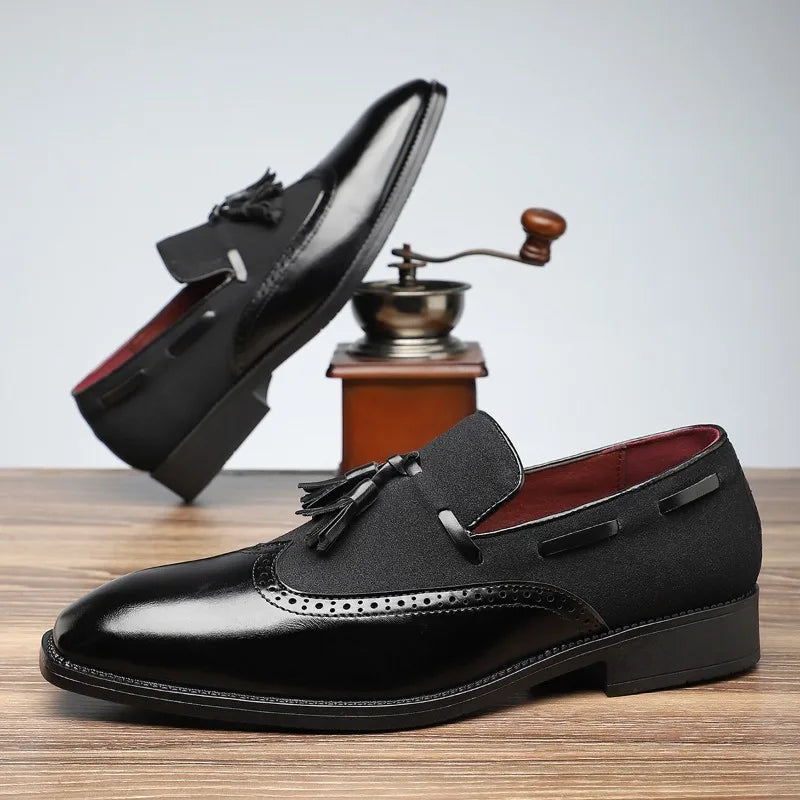 Tassel Loafers with Cushion & Brogue Detail