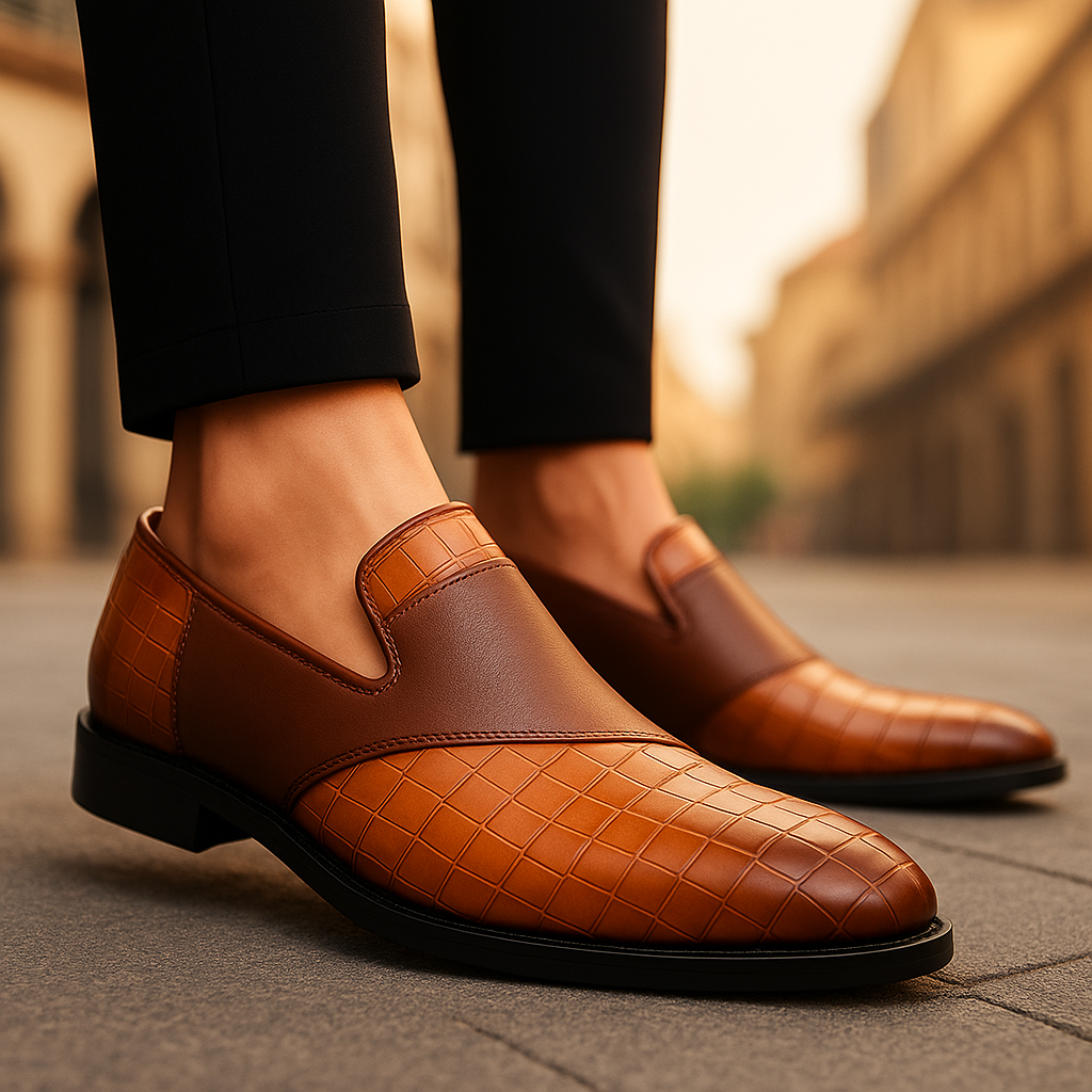 Textured Slip-On Loafers