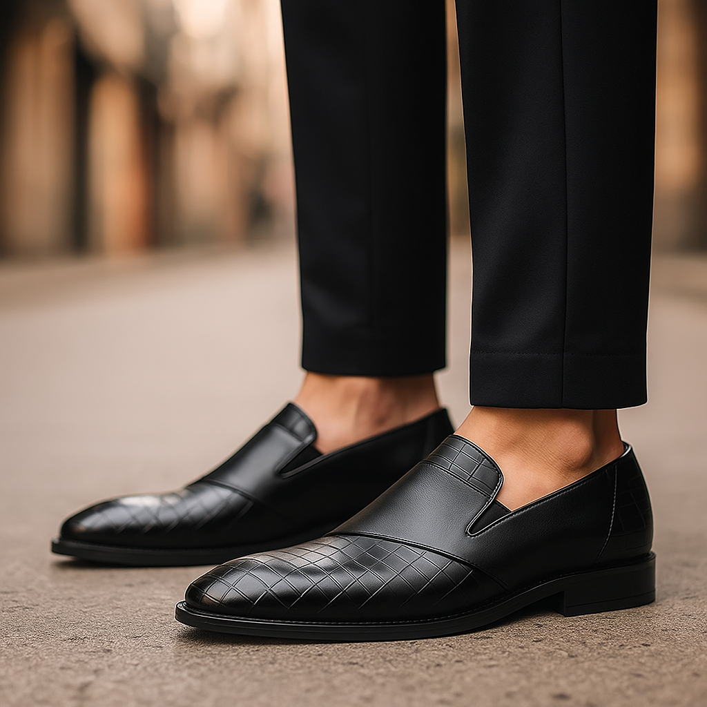 Textured Slip-On Loafers
