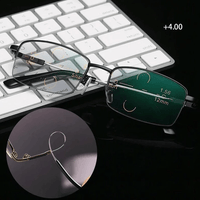 Titanium Progressive Distance and Near Range Dual-Use Reading Glasses