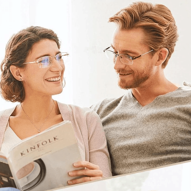 Titanium Progressive Distance and Near Range Dual-Use Reading Glasses