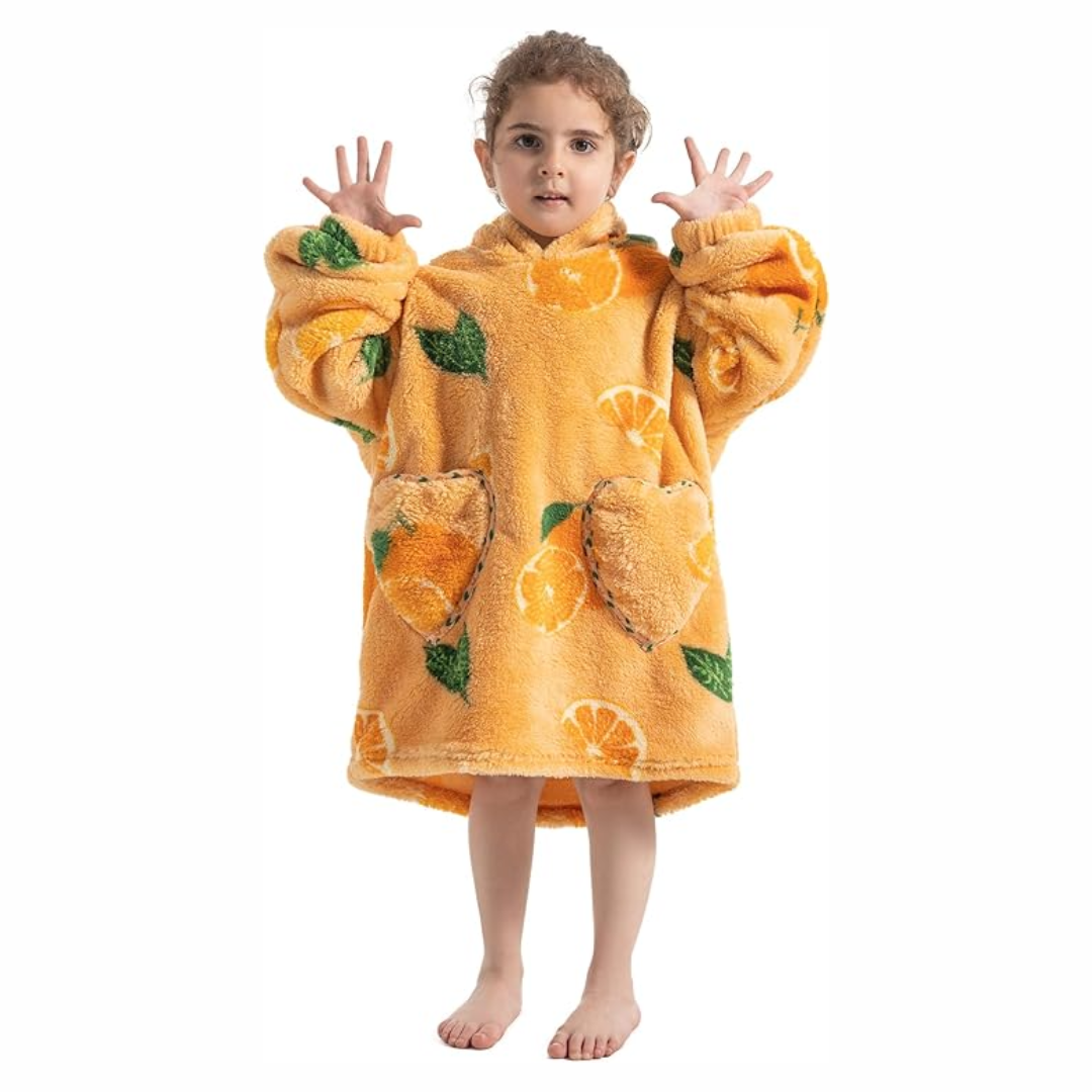 Toddler Hooded Blanket with Sleeves and Pockets