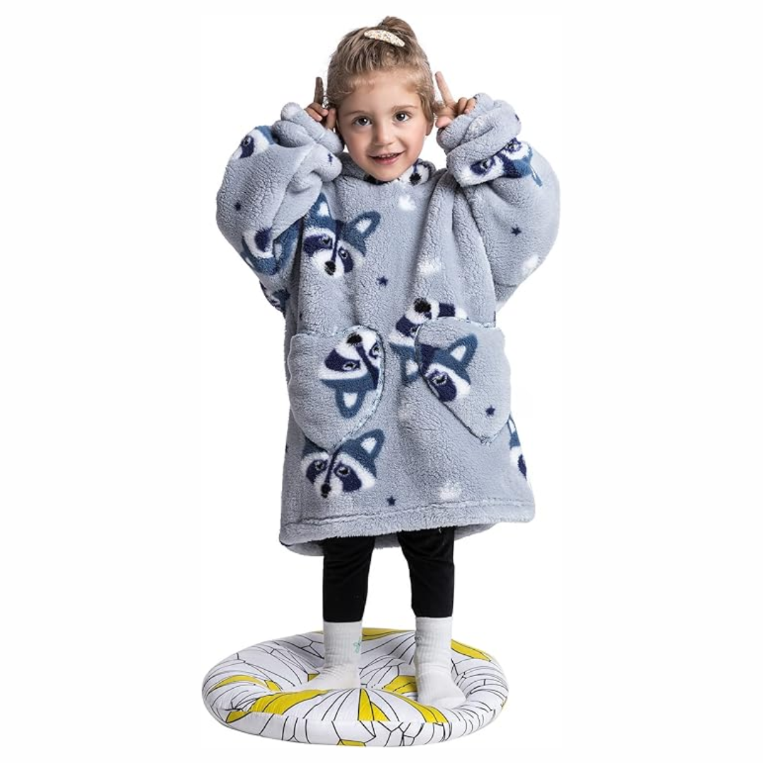 Toddler Hooded Blanket with Sleeves and Pockets