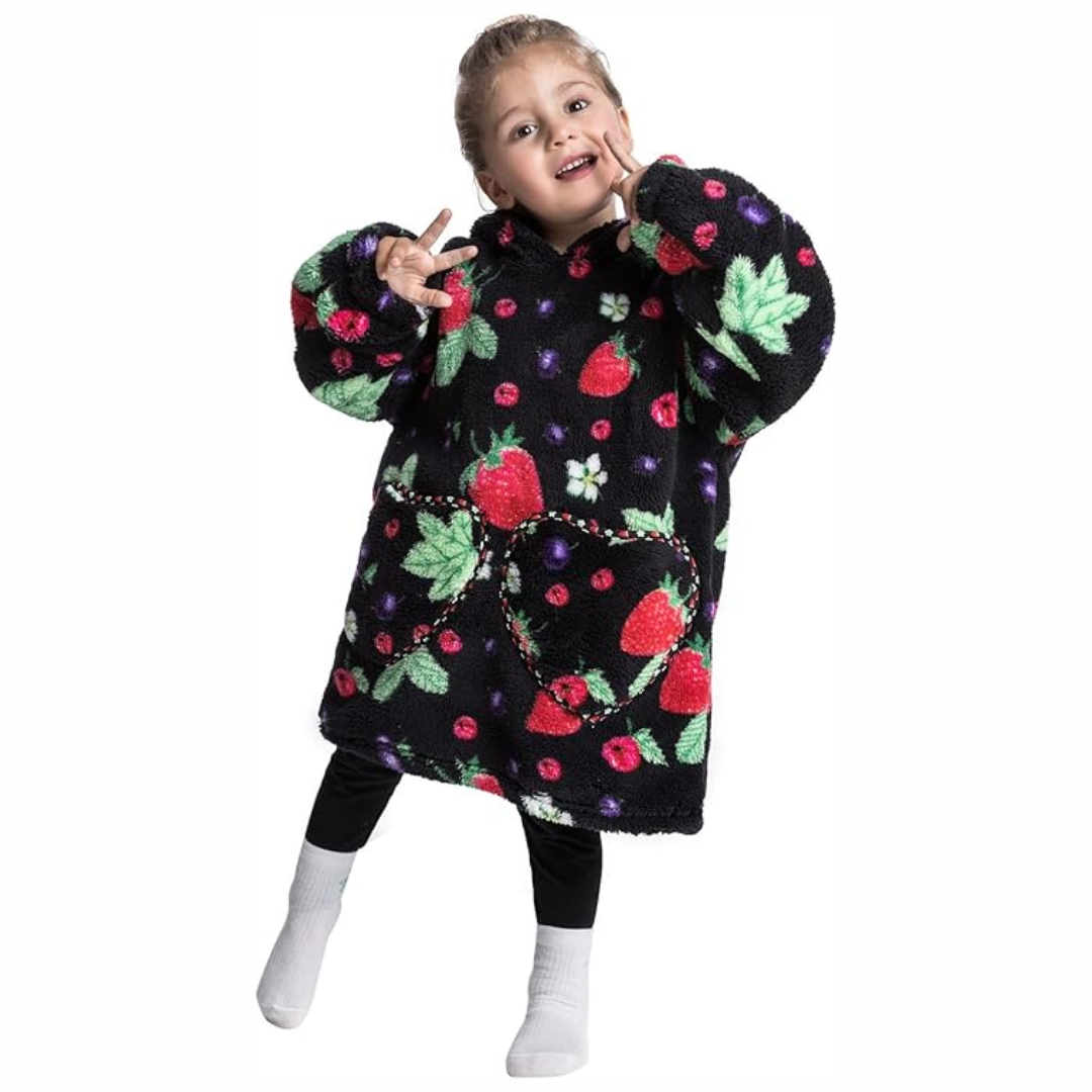 Toddler Hooded Blanket with Sleeves and Pockets