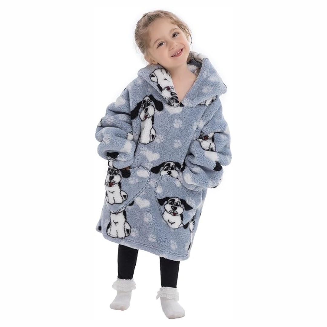 Toddler Hooded Blanket with Sleeves and Pockets