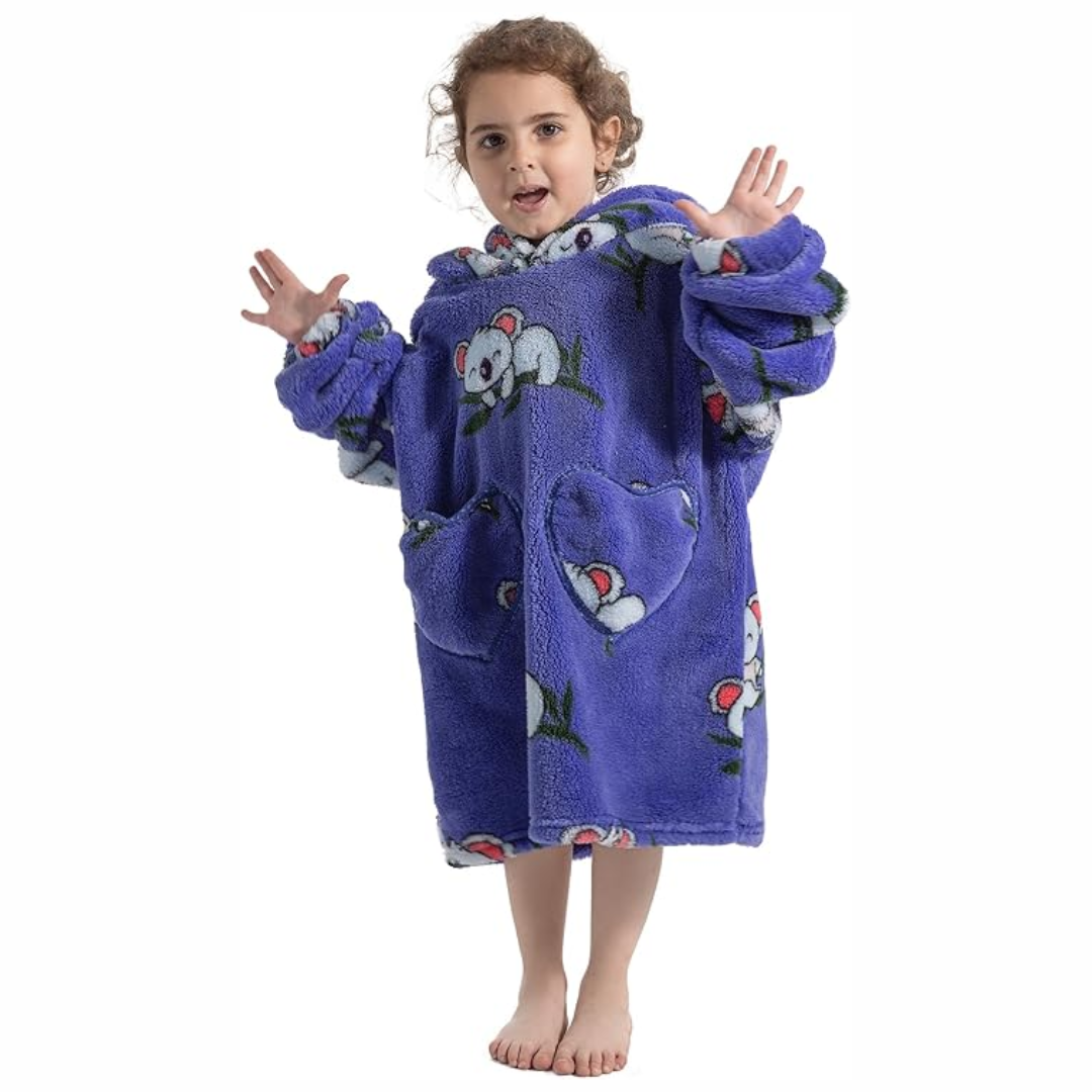 Toddler Hooded Blanket with Sleeves and Pockets