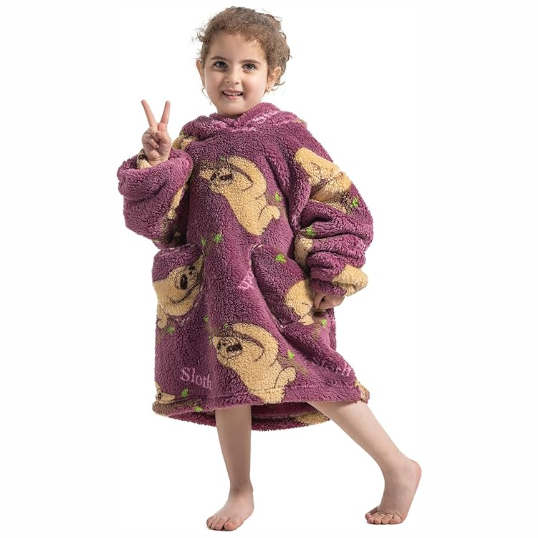 Toddler Hooded Blanket with Sleeves and Pockets
