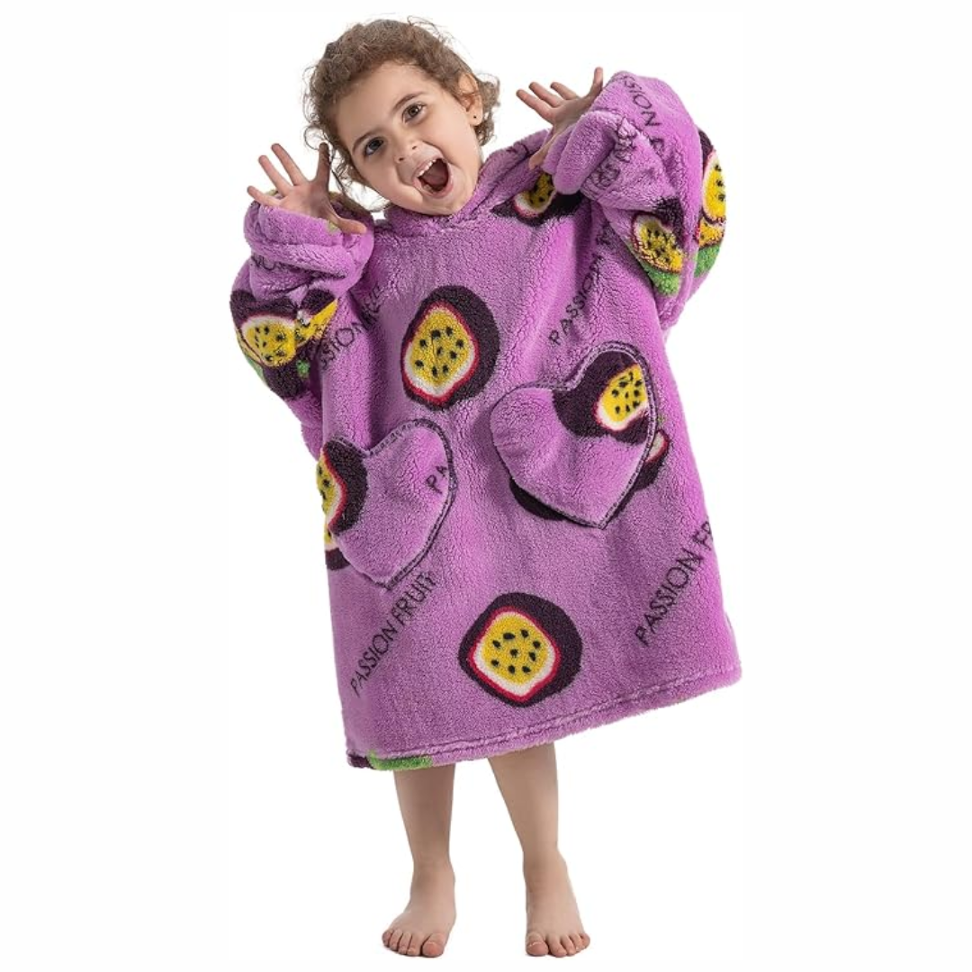 Toddler Hooded Blanket with Sleeves and Pockets