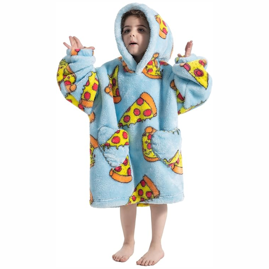 Toddler Hooded Blanket with Sleeves and Pockets