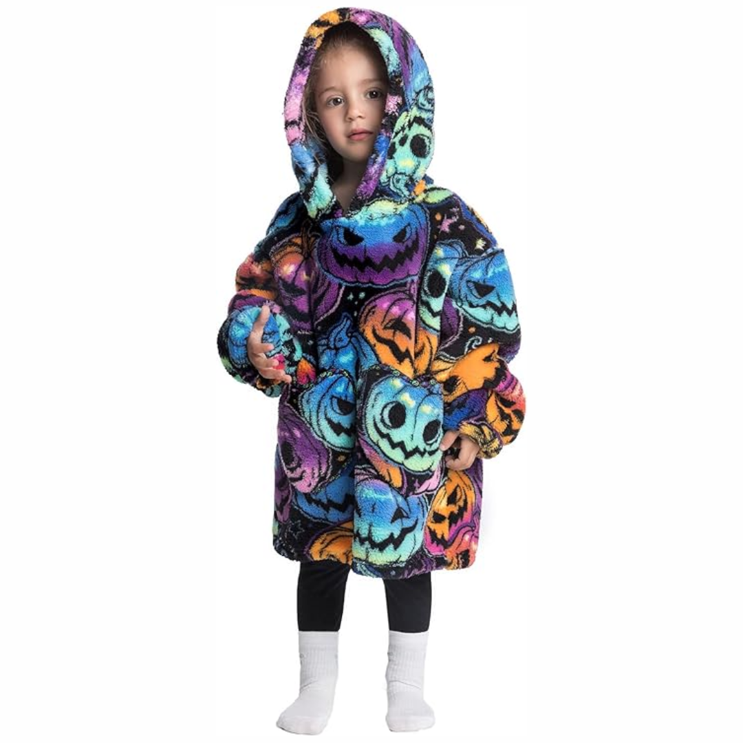 Toddler Hooded Blanket with Sleeves and Pockets