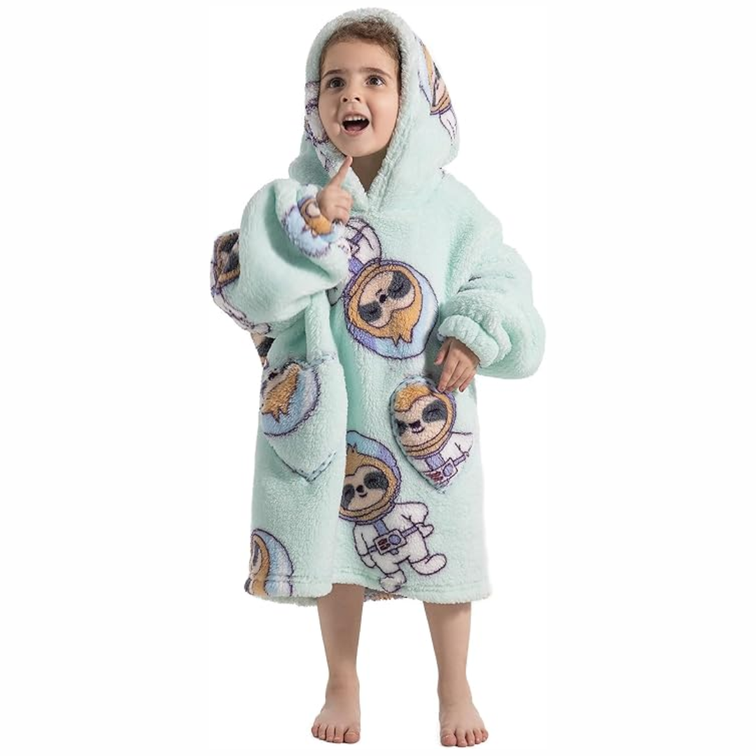 Toddler Hooded Blanket with Sleeves and Pockets