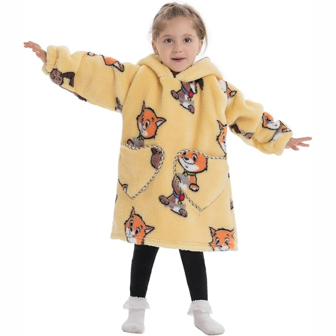 Toddler Hooded Blanket with Sleeves and Pockets