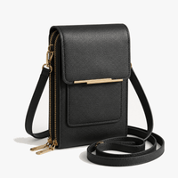 Touch through crossbody phone purse