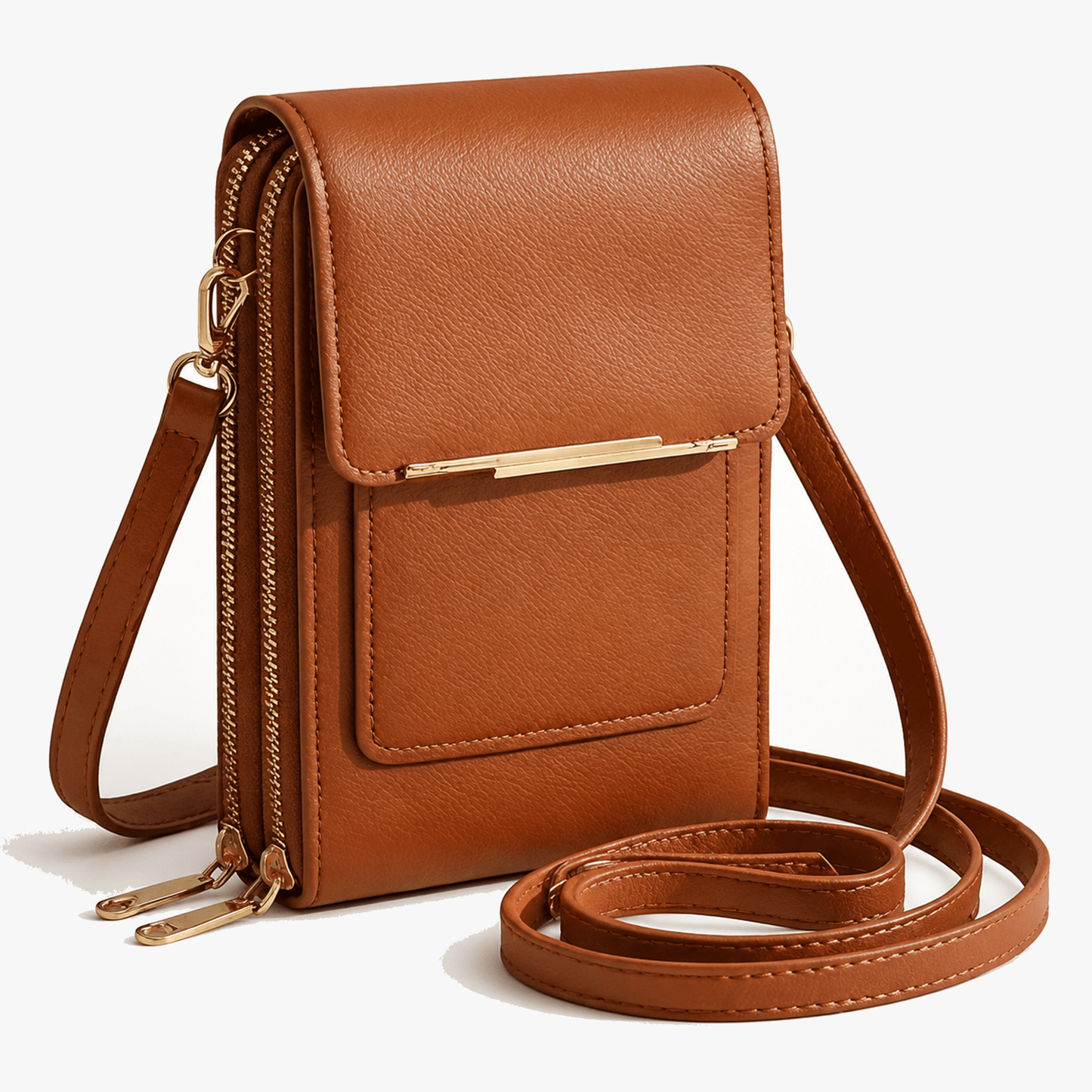 Touch through crossbody phone purse