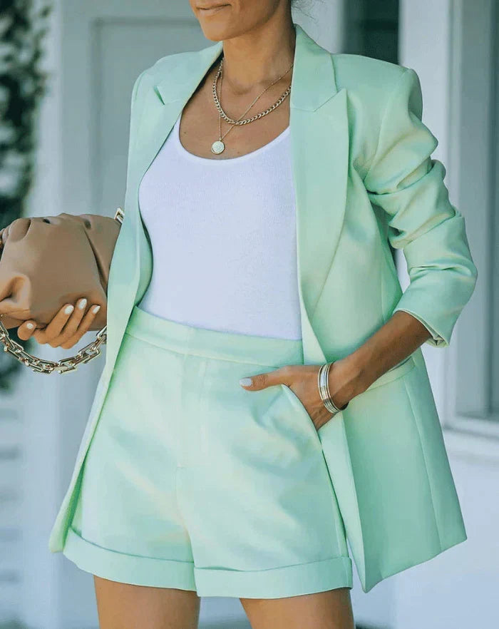 Trendy Elegant Blazer Short Set - Clothing for Women