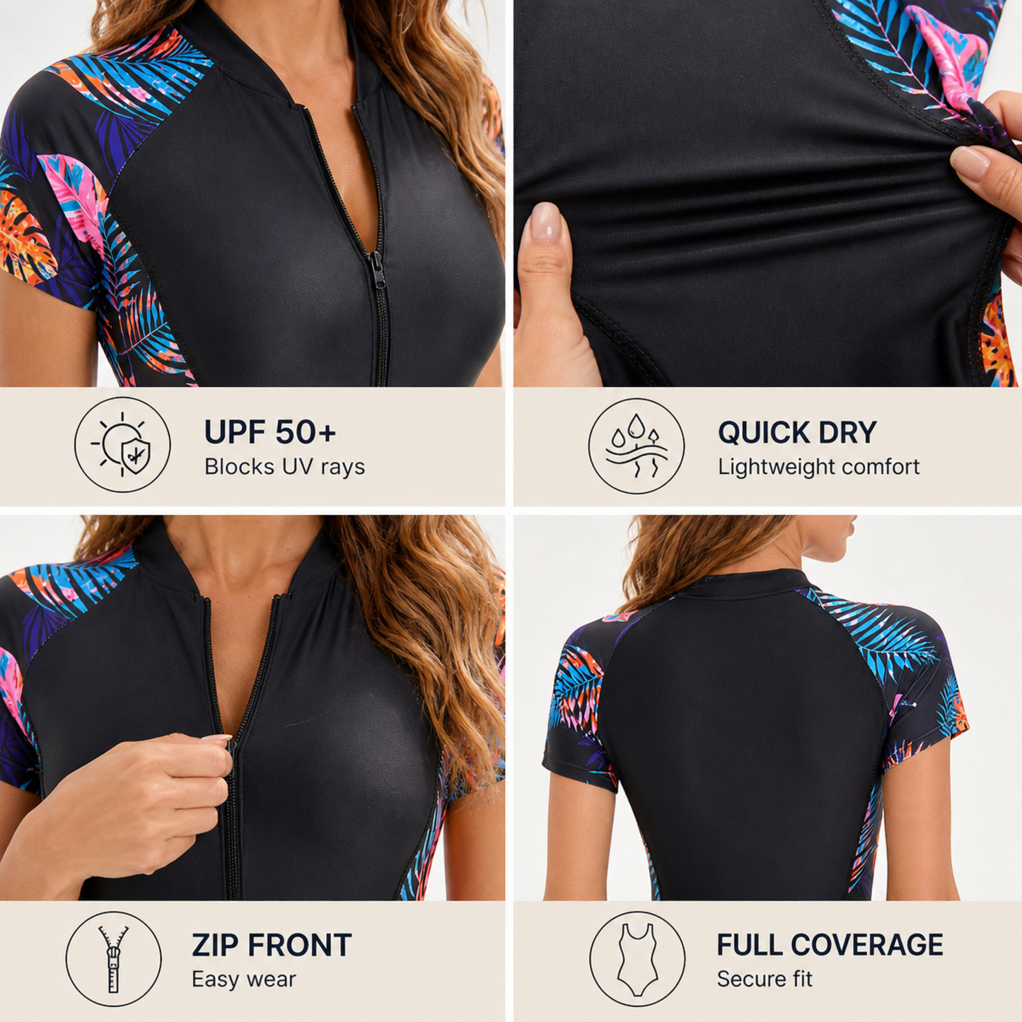 Tropiflow Short Sleeve One Piece Suit