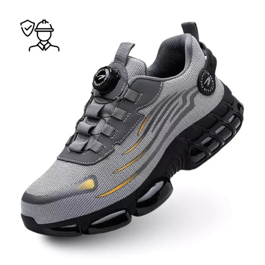 Ultralight, durable safety shoes with steel toe and adjustable buckle