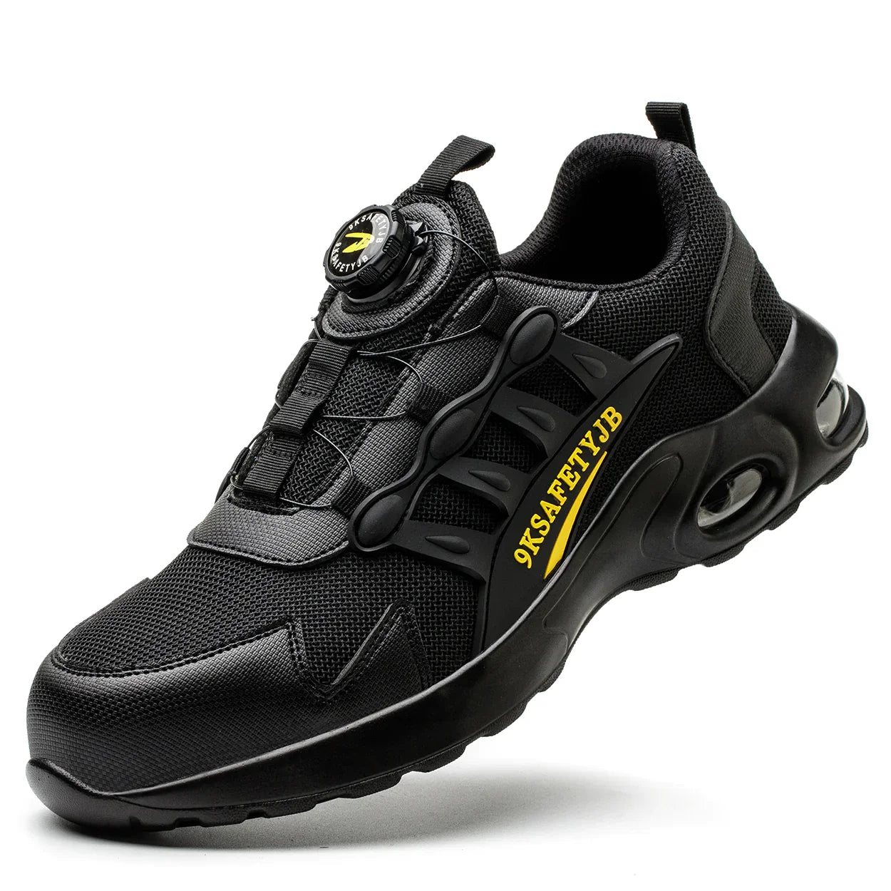 Ultralight, durable safety shoes with steel toe and adjustable buckle