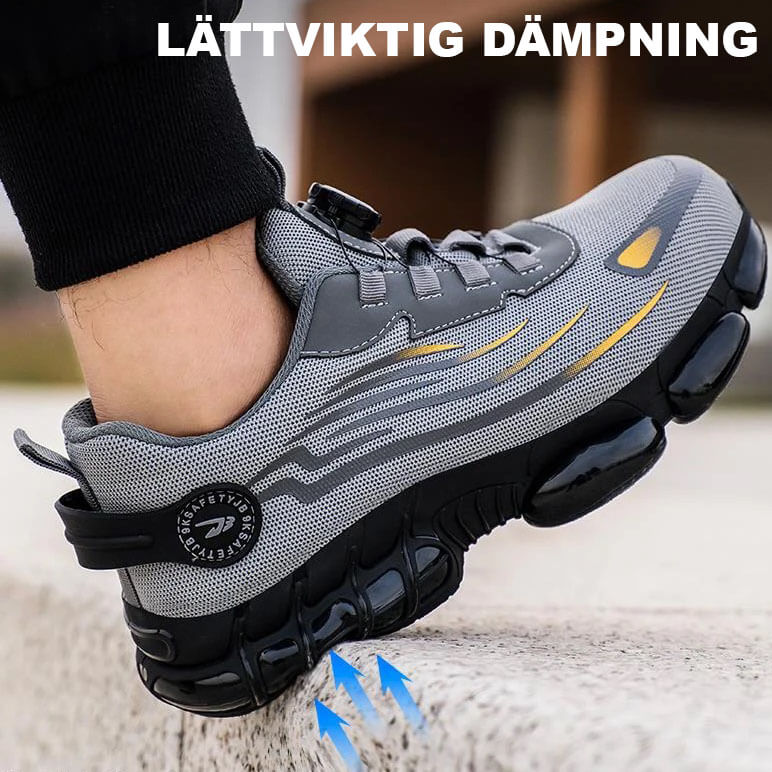 Ultralight, durable safety shoes with steel toe and adjustable buckle