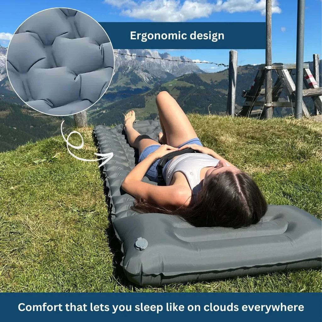 Ultralight Inflatable Camping Mattress with Built-In Pump