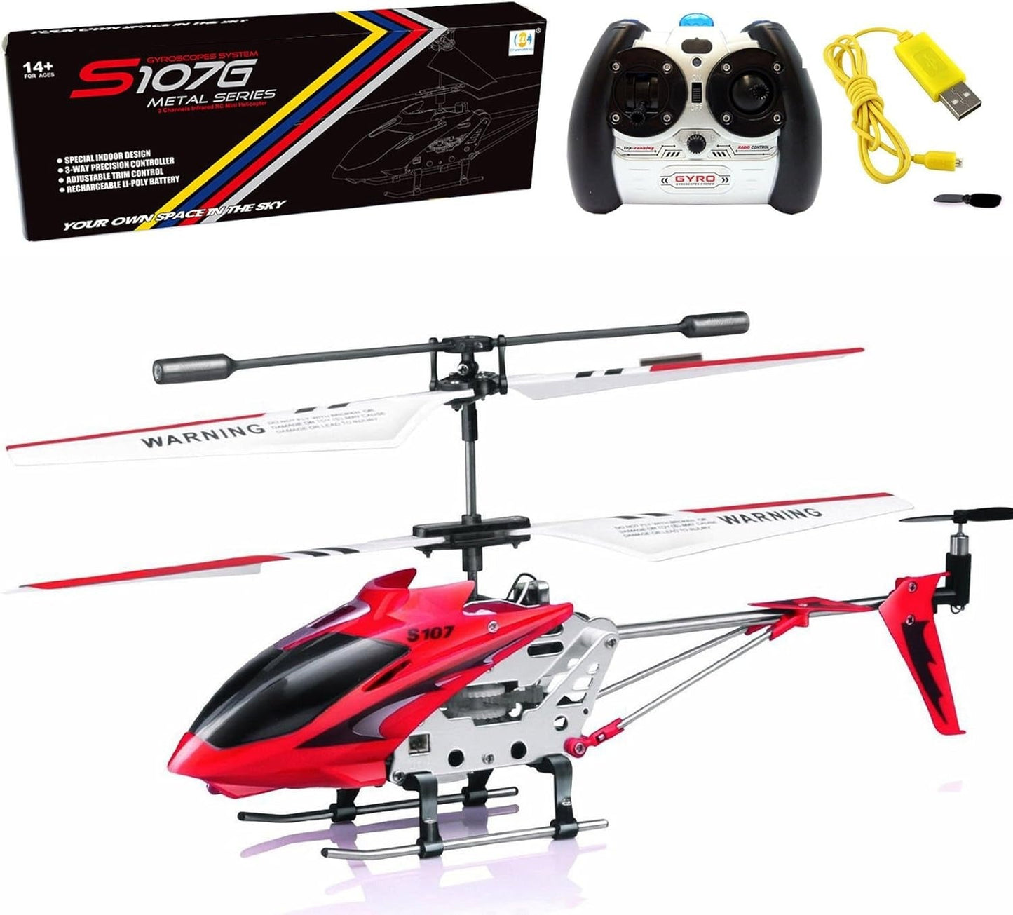 Unbreakable Mini RC Helicopter with Gyro - Red