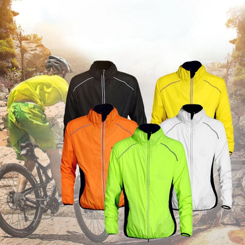 Unisex Cycling Wind Jacket with Reflectors - Waterproof and Wind Resistant