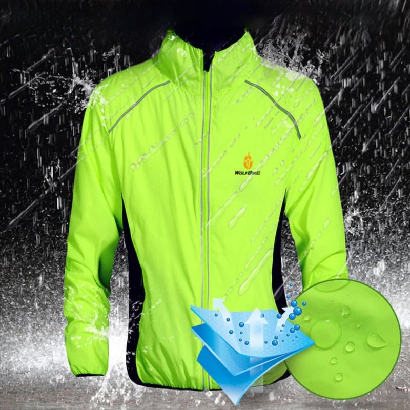 Unisex Cycling Wind Jacket with Reflectors - Waterproof and Wind Resistant