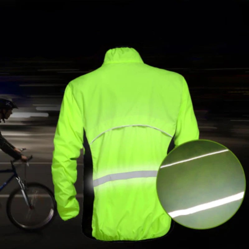 Unisex Cycling Wind Jacket with Reflectors - Waterproof and Wind Resistant