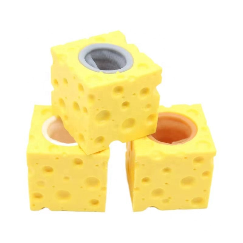 Unisex Squeeze Cheese Block with Popping Mice