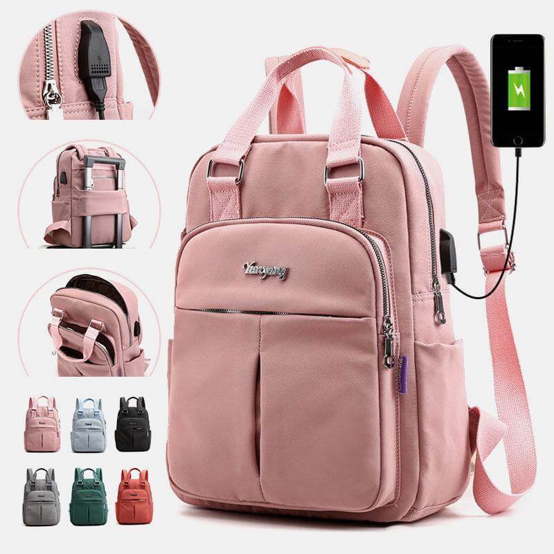 Unisex Waterproof Multifunctional Backpack with USB Port