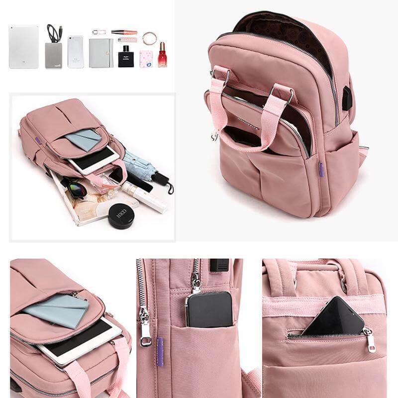 Unisex Waterproof Multifunctional Backpack with USB Port