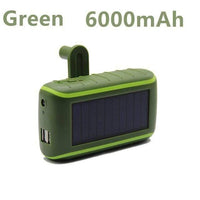 USB Hand Crank Solar Power Bank with Flashlight