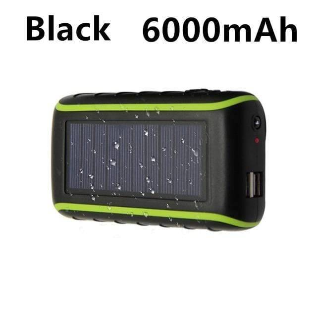 USB Hand Crank Solar Power Bank with Flashlight