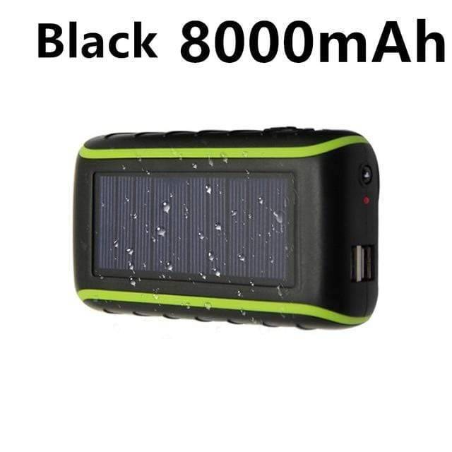 USB Hand Crank Solar Power Bank with Flashlight