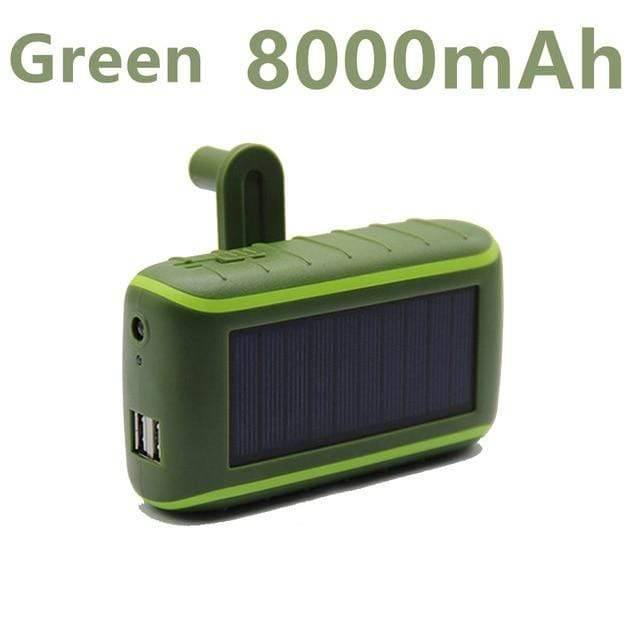 USB Hand Crank Solar Power Bank with Flashlight