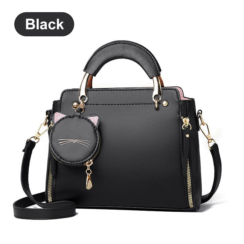 Versatile bag for women with cute kitten organizer