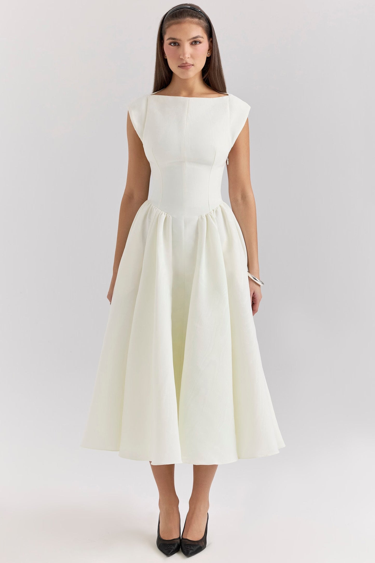 Victoria Dress | Elegant Black and White Evening Dress - Classic and Stylish