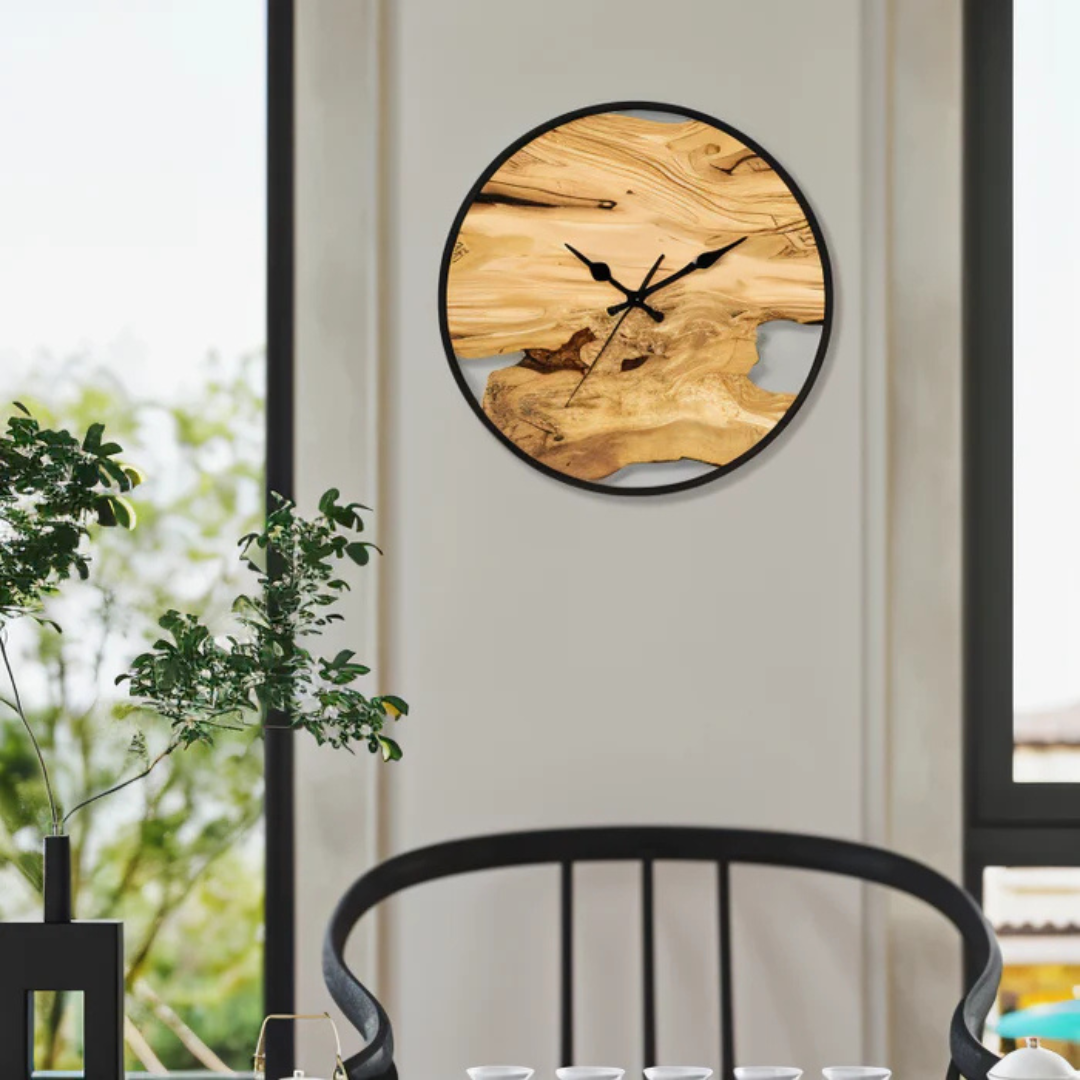 Wall Clock Large Black with Minimalist Design