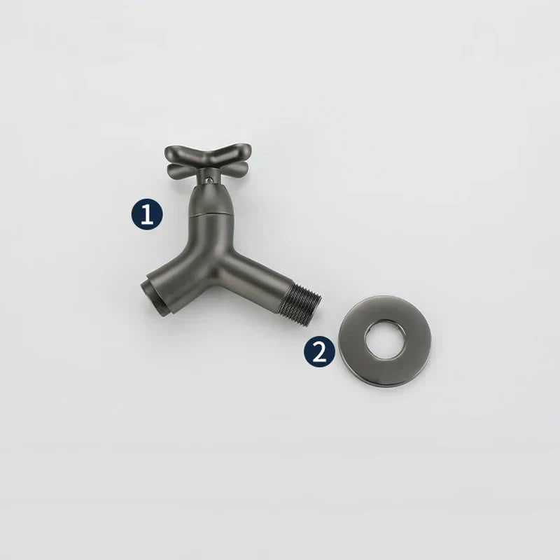 Wall-Mounted Cold Water Tap in Solid Brass