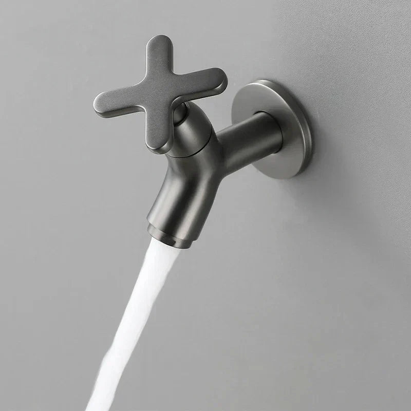 Wall-Mounted Cold Water Tap in Solid Brass