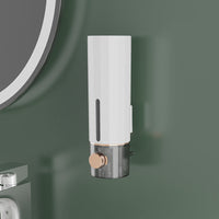 Wall-Mounted Soap Dispenser in White/Dark Green for Shower