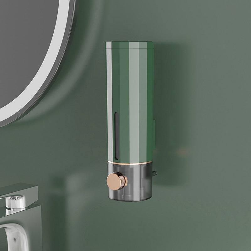 Wall-Mounted Soap Dispenser in White/Dark Green for Shower