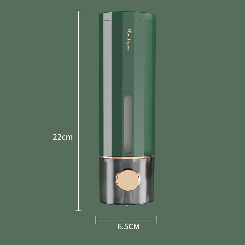 Wall-Mounted Soap Dispenser in White/Dark Green for Shower