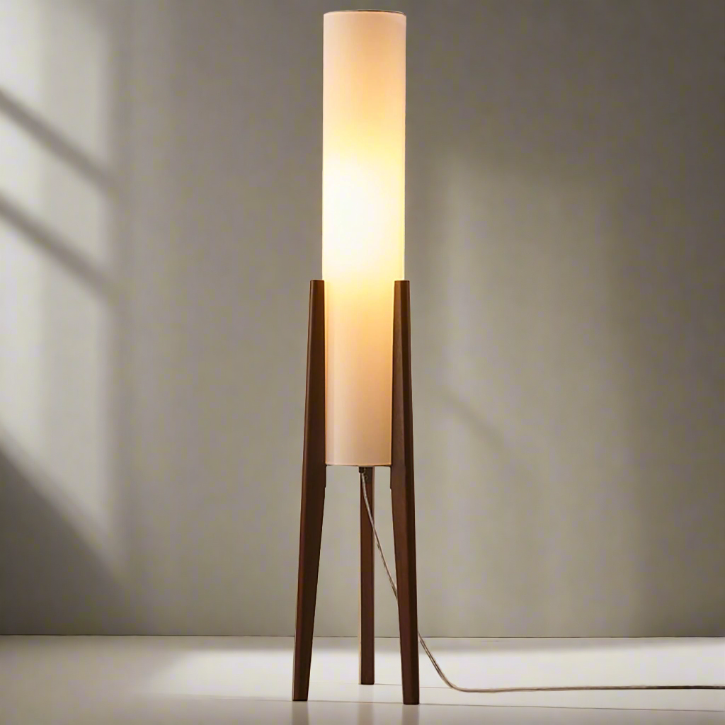 Walnut Floor Lamp - Solid Wood | LED | Modern Style
